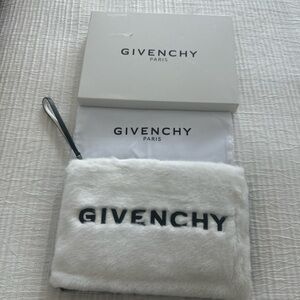 Givenchy White Faux Fur Clutch